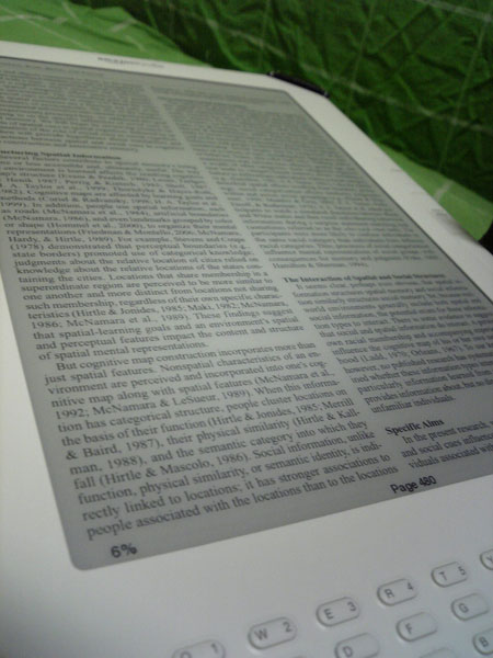 Kindle dx竖屏显示双排学术论文，字太小读着有些吃力